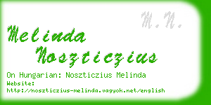 melinda noszticzius business card